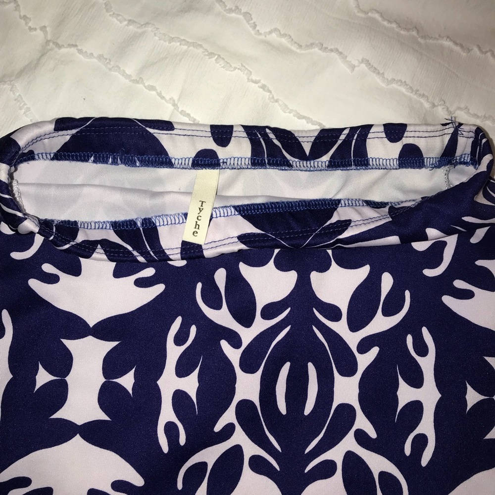Blue patterned mini skirt - Picture 4 of 4
